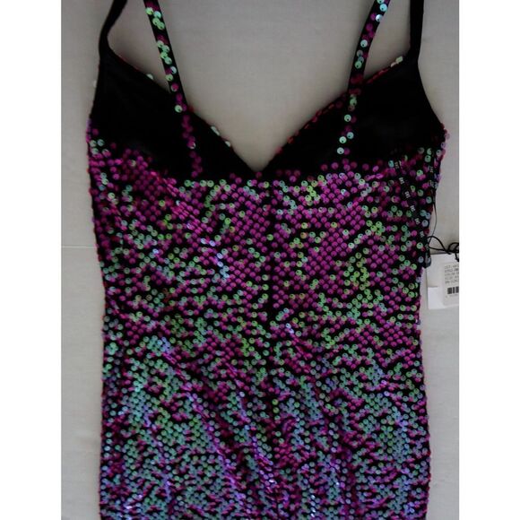 SHO x Tadashi Shoji Sz L Hot Pink Spaghetti Strap Midi Sheath Party Dress - Picture 15 of 16